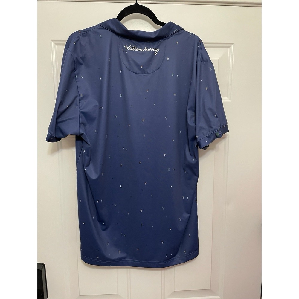 William Murray Golf Polo Large‎ Men's Hat Print Blue Wicking Stretch Performance - Picture 2 of 4